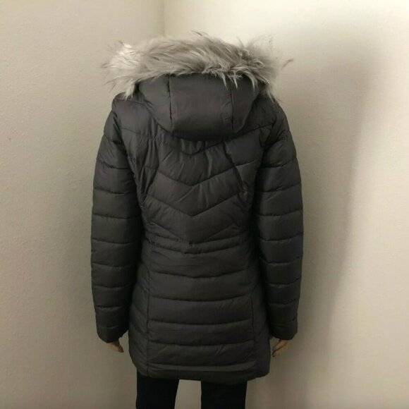 NWT Hollister Sherpa Lined Puffer Parka Jacket Size XS Gray Fur Hood Coat - Picture 7 of 14